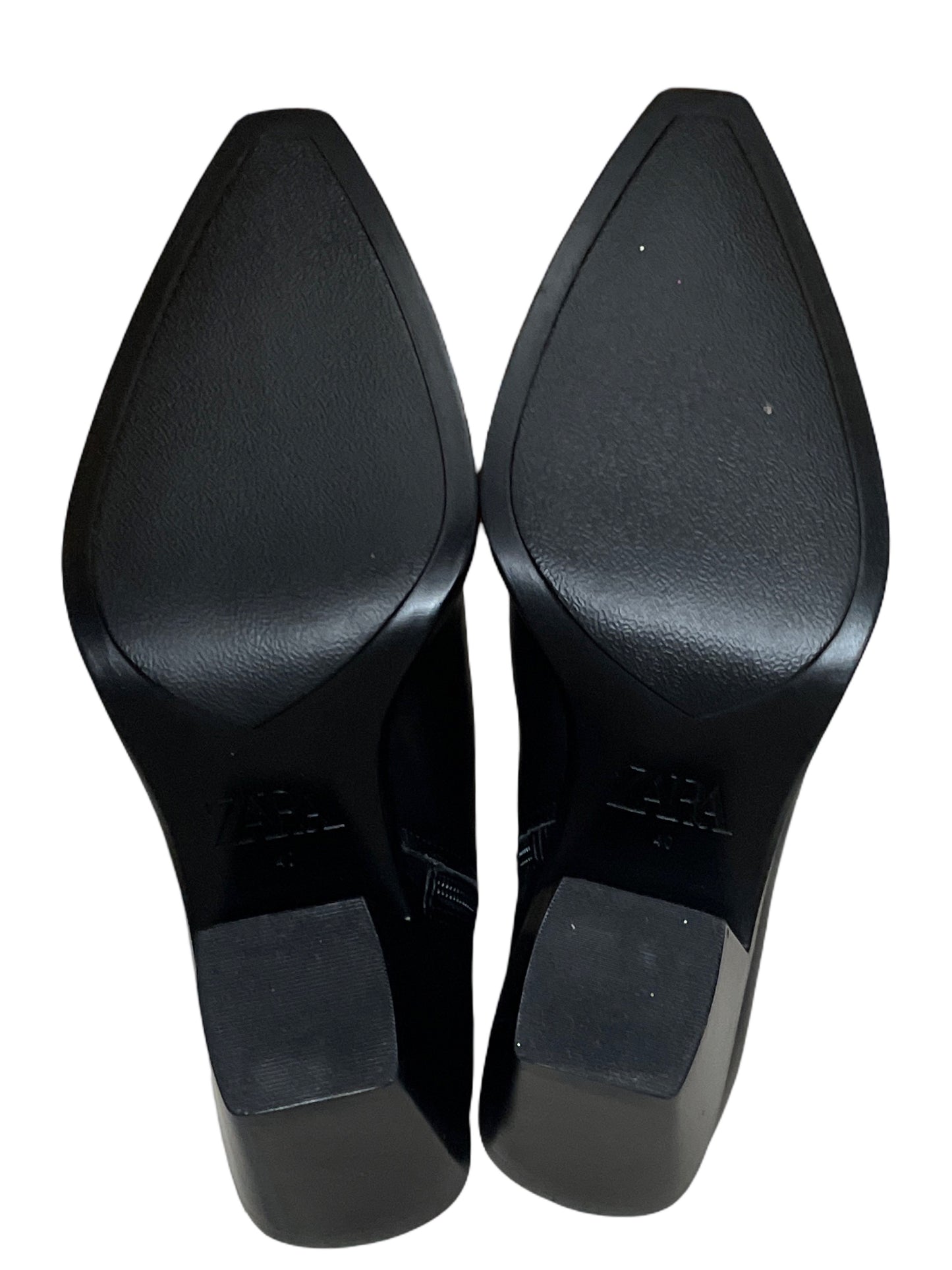 Calzado Zara Botín Tacón Cowboy Negro-Talla 40