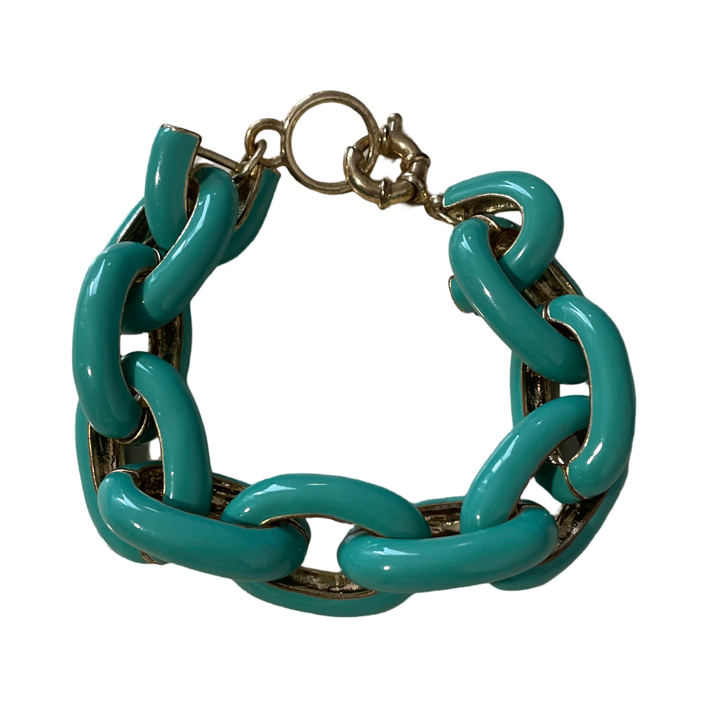 Pulsera Esmalte Eslabon Verde-Talla S