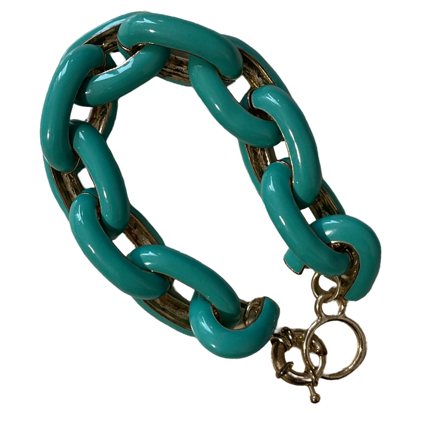 Pulsera Esmalte Eslabon Verde-Talla S