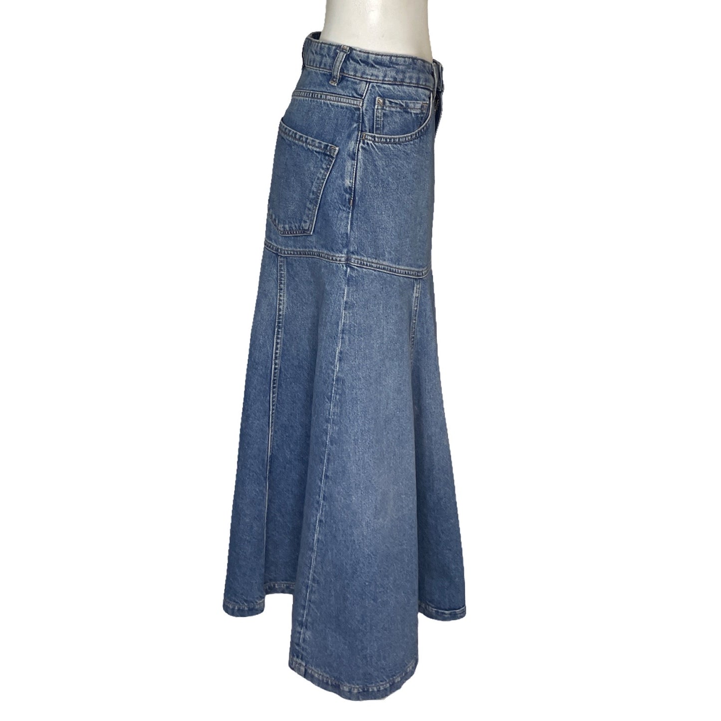 Falda Massimo Dutti Vuelos Denim Azul - Talla 8