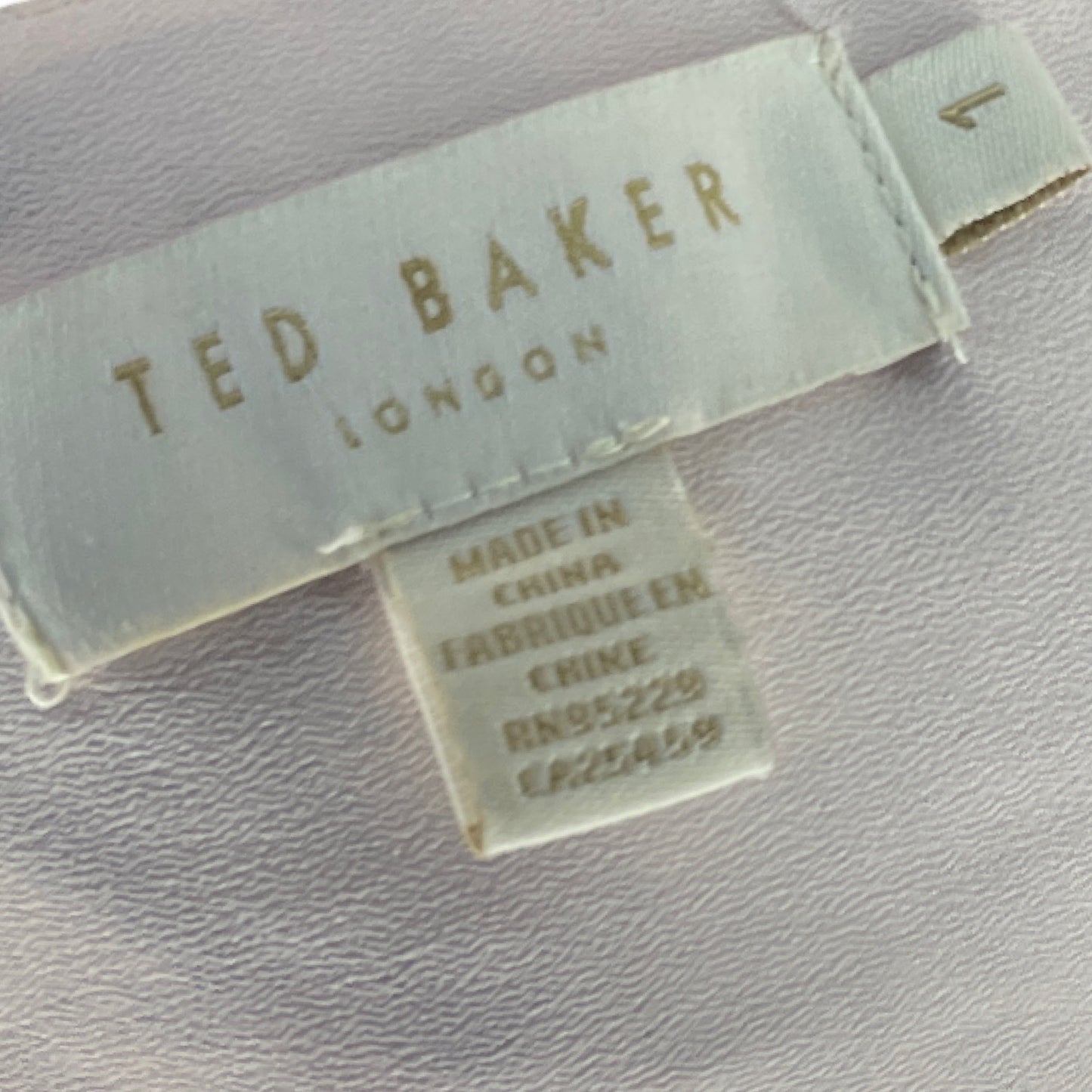 Vestido Ted Baker Cuello V Estampado Rojo - Talla 1