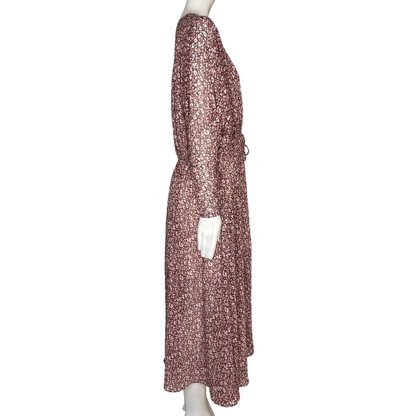 Vestido Ted Baker Cuello V Estampado Rojo - Talla 1