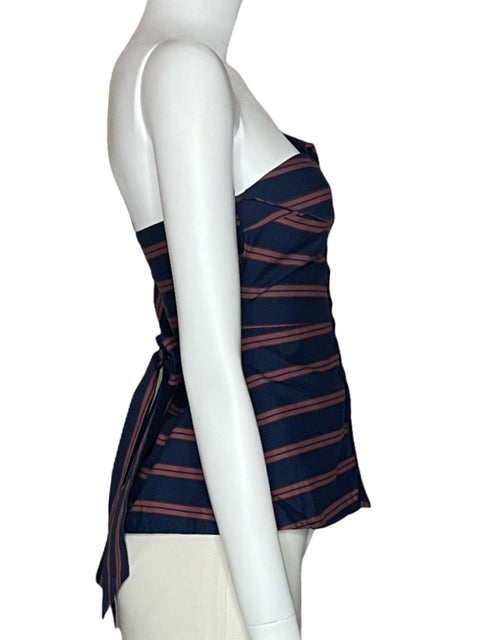 Top TopShop One Shoulder Azul-Talla 4