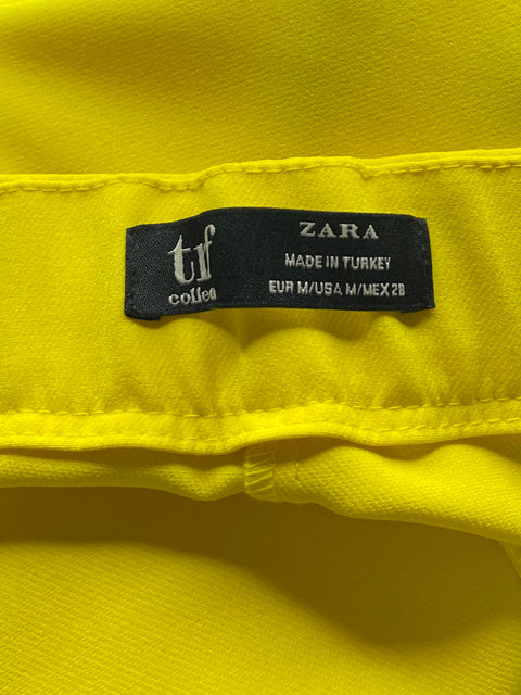Falda Short Zara Vuelos Amarillo-Talla M
