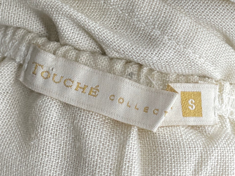 Top Touché Sin Mangas Beige-Talla S