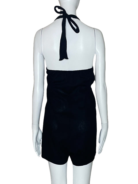 Romper Cotton:On Halter Botones Negro-Talla M