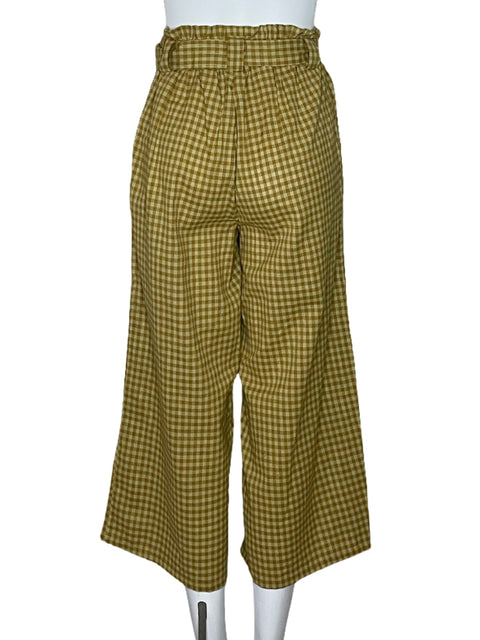 Pantalón Cotton:On Cuadros Amarillo-Talla 2