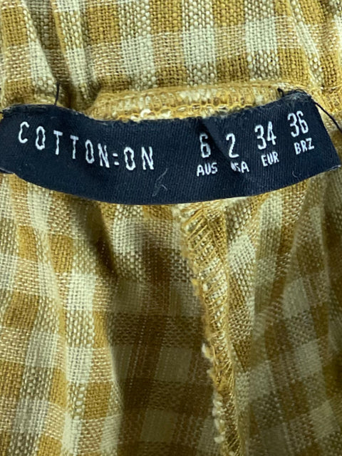 Pantalón Cotton:On Cuadros Amarillo-Talla 2