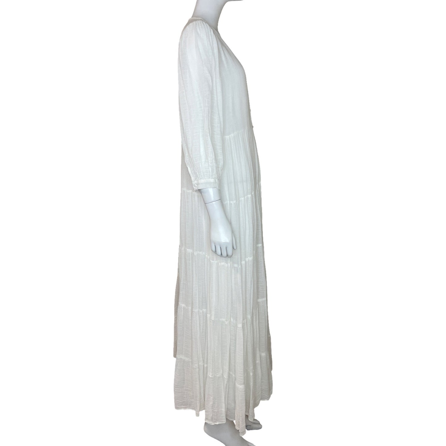 Vestido Zara Mangas Larga Botones Blanco - Talla S