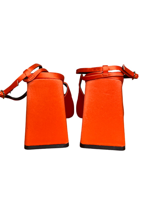 Calzado Zara Heels Satinados Naranja-Talla 39