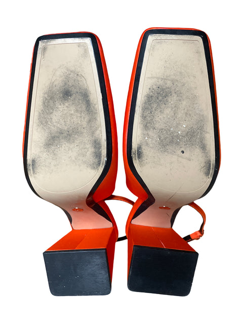 Calzado Zara Heels Satinados Naranja-Talla 39