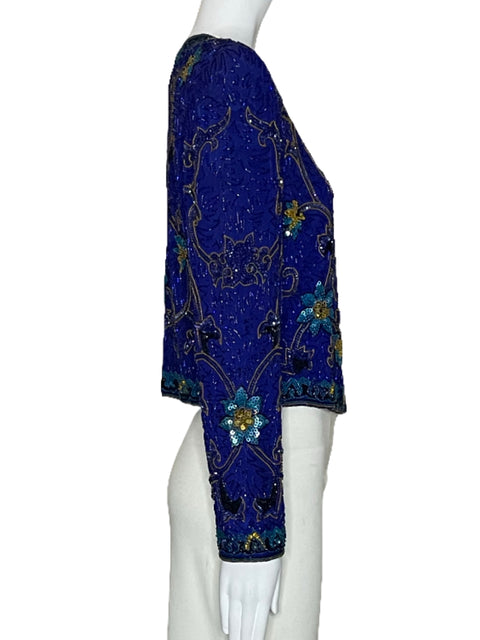 Chaqueta Niteline Della Roufogali Lentejuelas Azul-Talla S