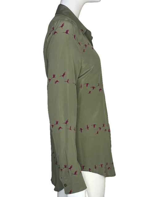 Blusa Equipment Aves Verde - Talla S