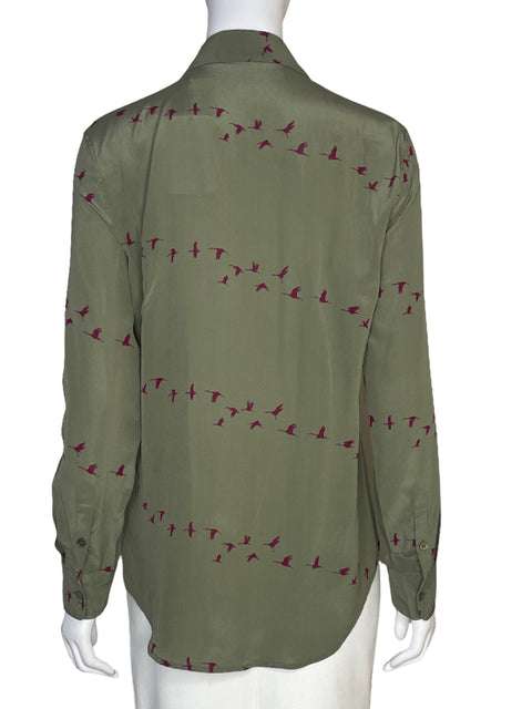 Blusa Equipment Aves Verde - Talla S