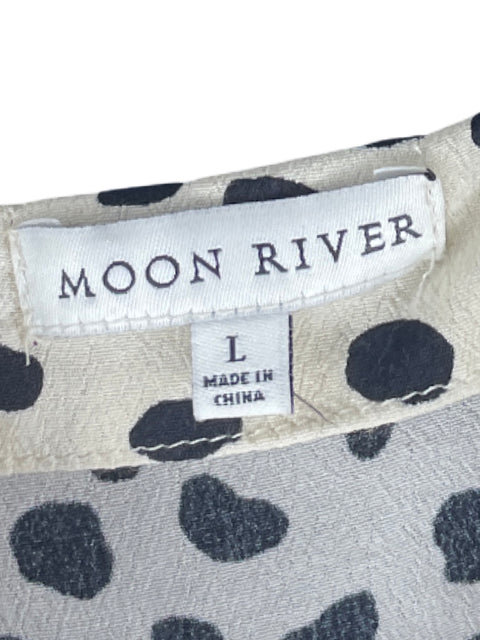 Vestido Moon River Tiras Lunares Beige-Talla L