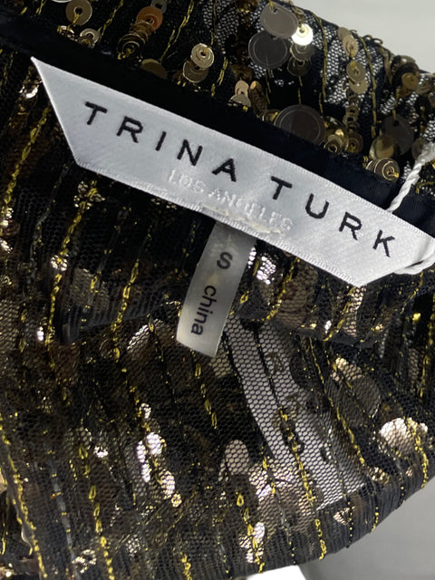 Blusa Trina Turk Lentejuelas Negro - Talla S