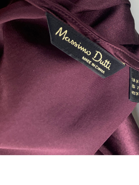 Blusa Massimo Dutti Mangas Larga Rojo Vino - Talla 2