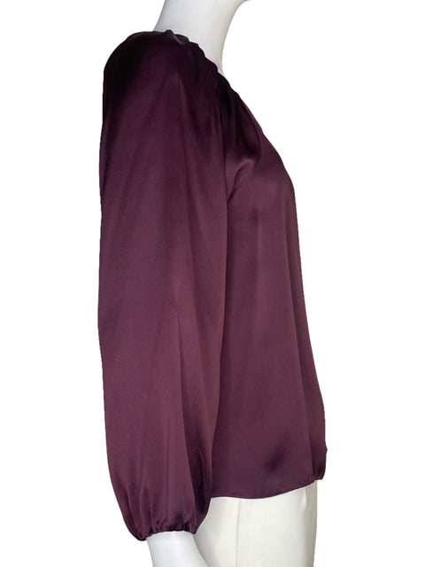 Blusa Massimo Dutti Mangas Larga Rojo Vino - Talla 2