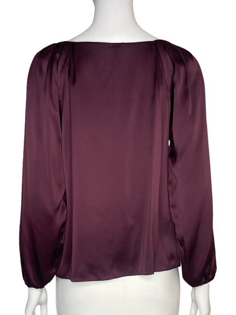 Blusa Massimo Dutti Mangas Larga Rojo Vino - Talla 2