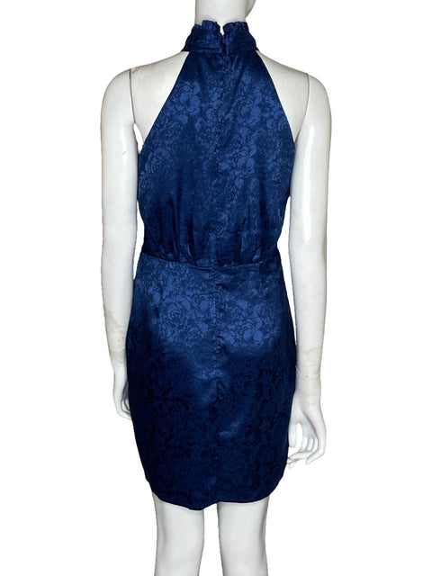 Vestido INA Halter Plisado Azul-Talla M