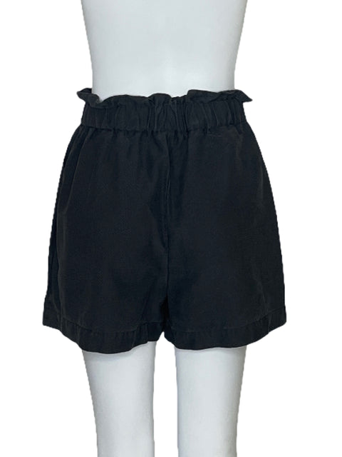 Short Zara Tiro Alto Fruncido Gris-Talla XS