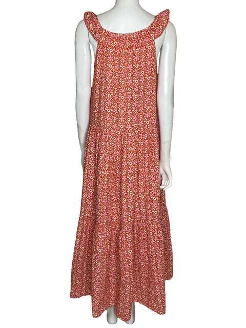 Vestido Ann Taylor Floral Maxi Naranja-Talla M
