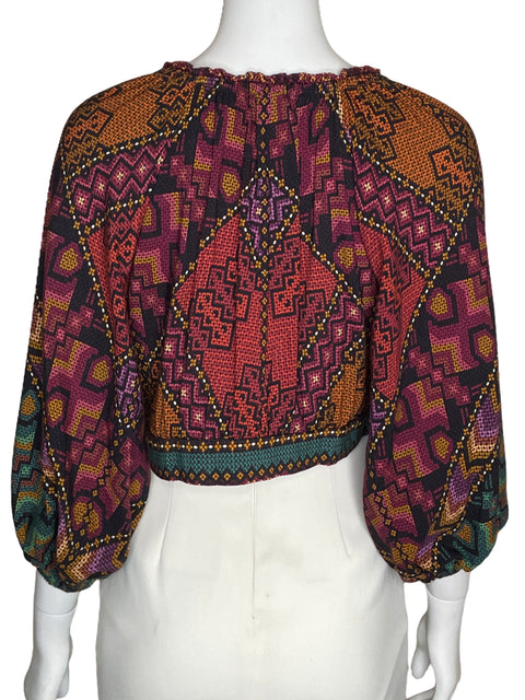 Top Farm Botones Estampado Naranja-Talla P