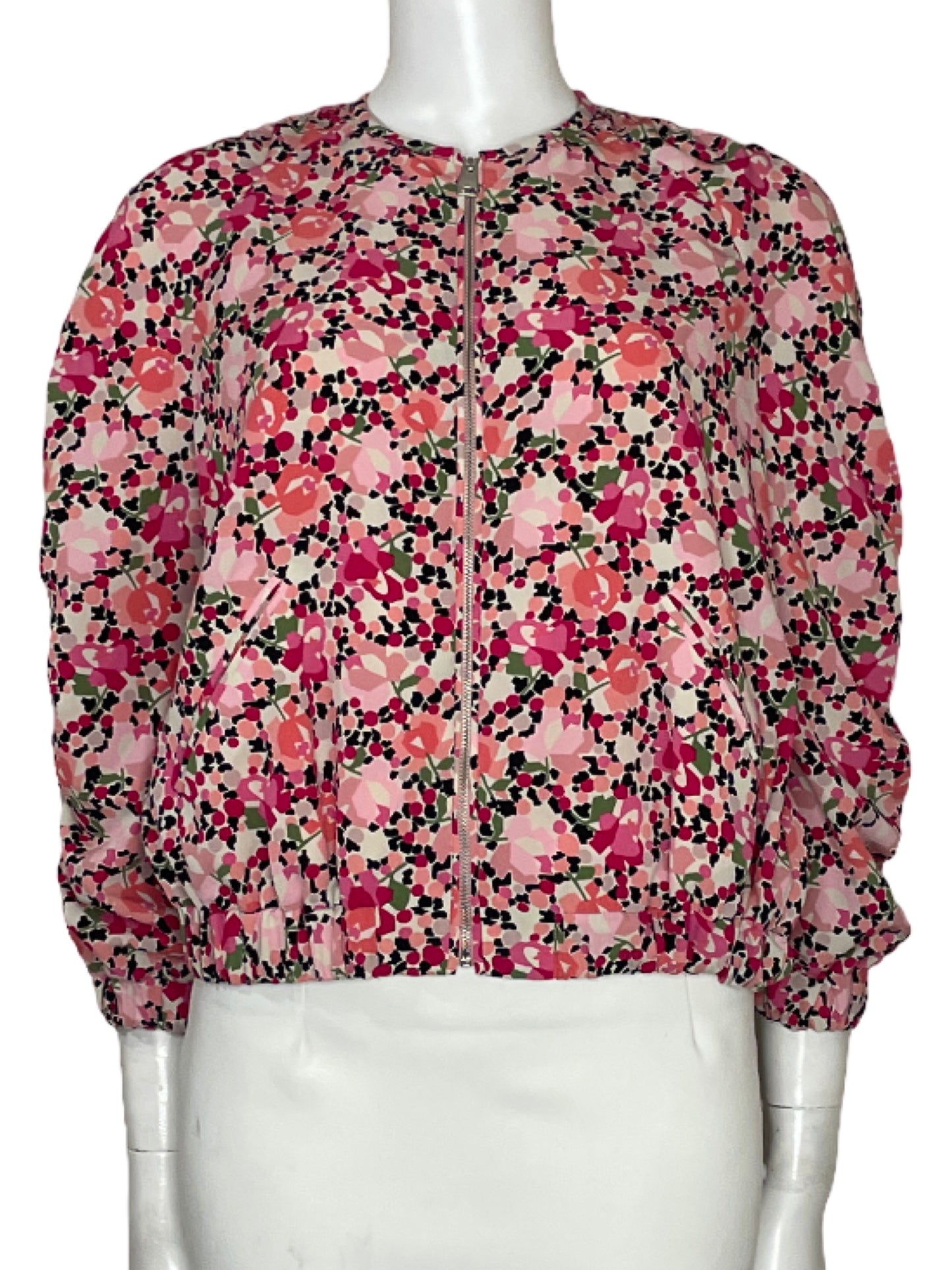 Chaqueta Zara Flores Fucsia - Talla S