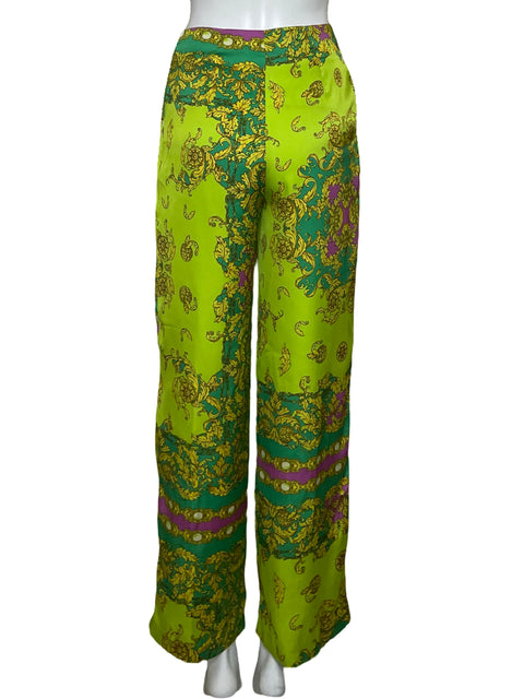 Pantalón MNG Estampado Verde-Talla 2