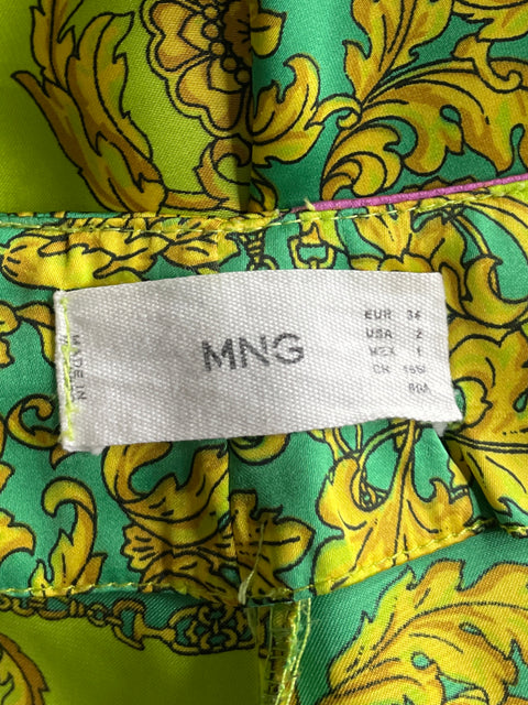Pantalón MNG Estampado Verde-Talla 2