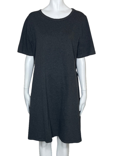 Vestido J.Crew Fluido Mangas Corta Gris-Talla XL