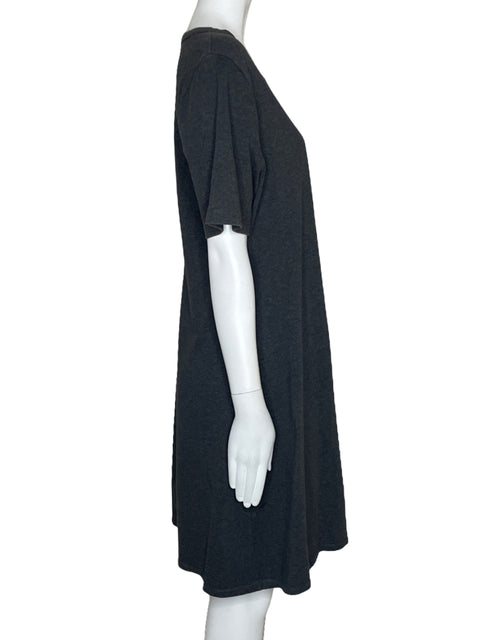Vestido J.Crew Fluido Mangas Corta Gris-Talla XL