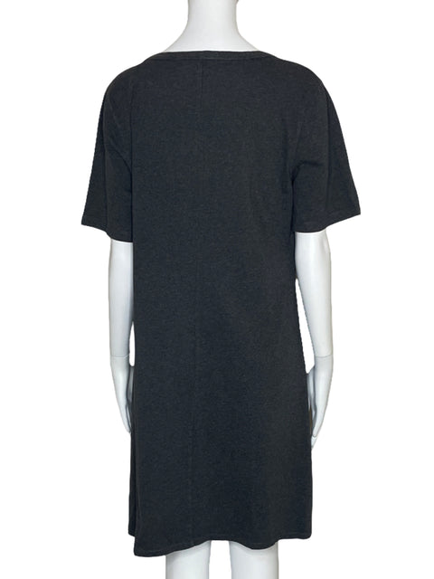 Vestido J.Crew Fluido Mangas Corta Gris-Talla XL