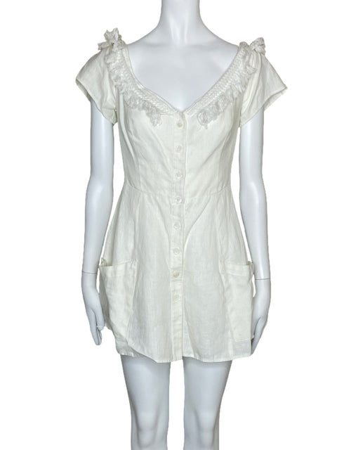 Vestido Reformation Bolsillos Botones Blanco-Talla 2