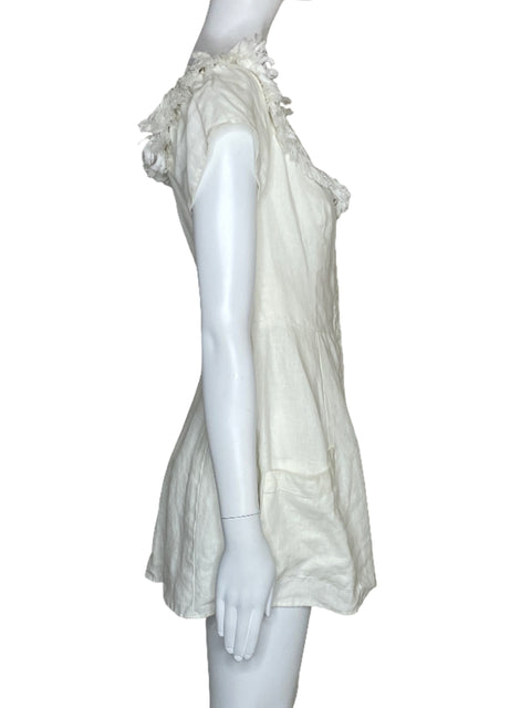 Vestido Reformation Bolsillos Botones Blanco-Talla 2