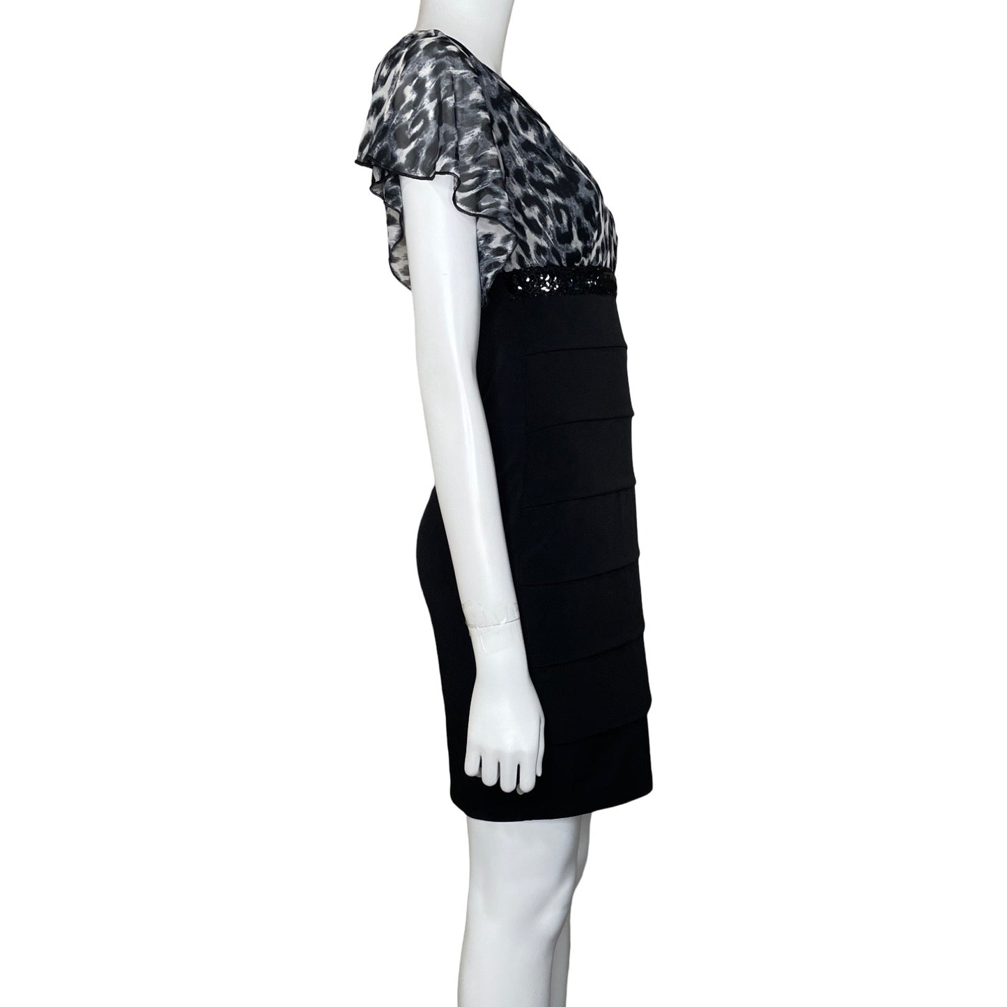Vestido Enfocus Estampado Print Negro-Talla-4