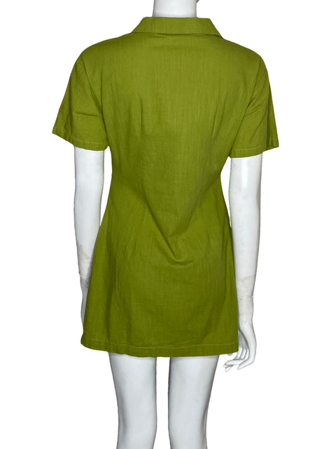 Vestido MoonKara Cut Off Camisero Verde-Talla L