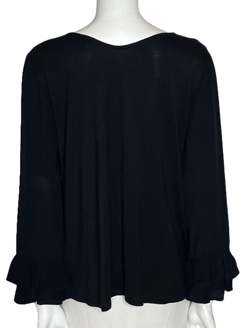 Blusa Massimo Dutti Manga Larga Negro-Talla L