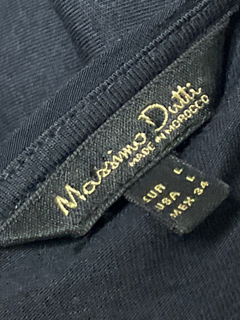 Blusa Massimo Dutti Manga Larga Negro-Talla L