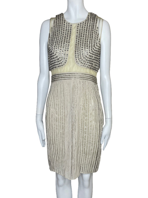 Vestido Rohit+Rahul Pedreria Beige-Talla S