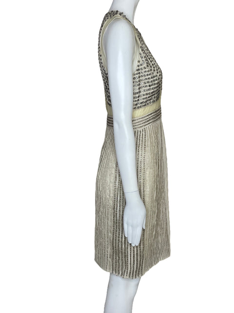 Vestido Rohit+Rahul Pedreria Beige-Talla S