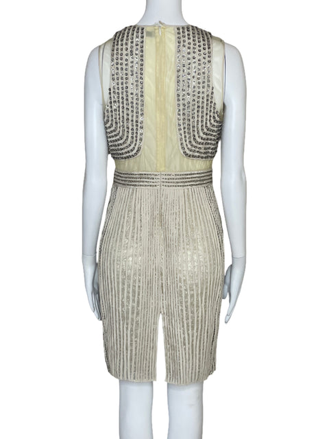 Vestido Rohit+Rahul Pedreria Beige-Talla S