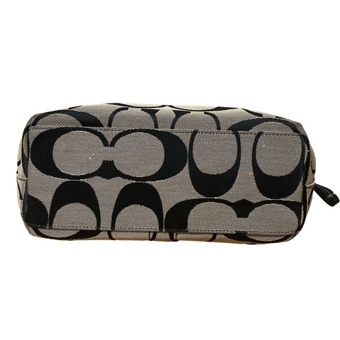 * Cartera Coach Signature Stripe Tote Negro-Talla M