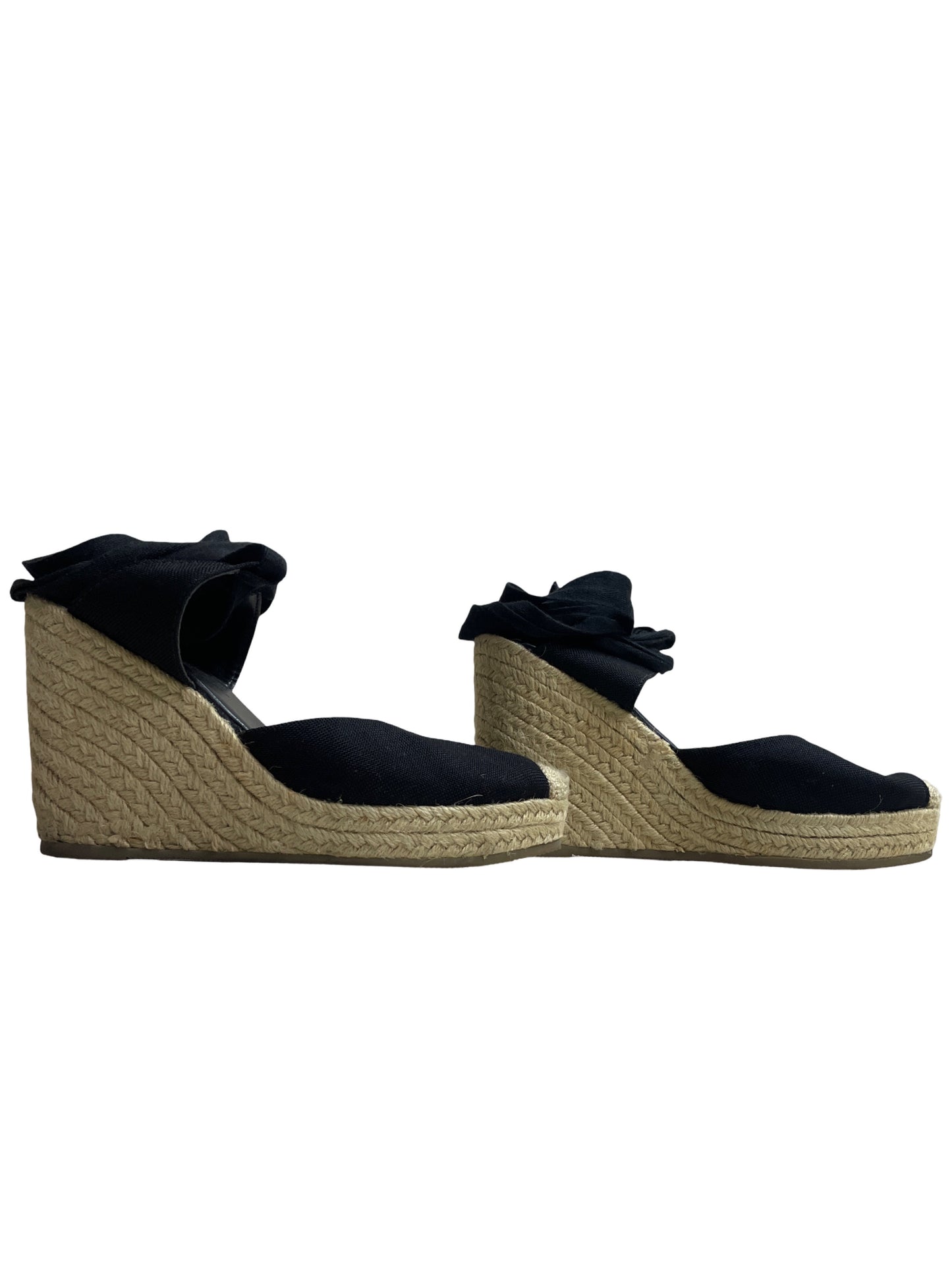 Sandalias Touche De Yute Negro - Talla 6