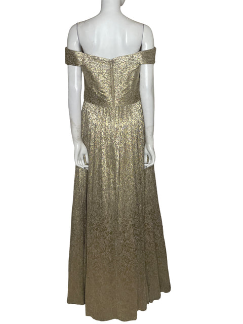 Vestido Aidan Mattox Brillante Dorado - Talla 12