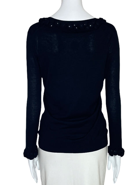 Sweater Burberry Botones Negro-Talla 40