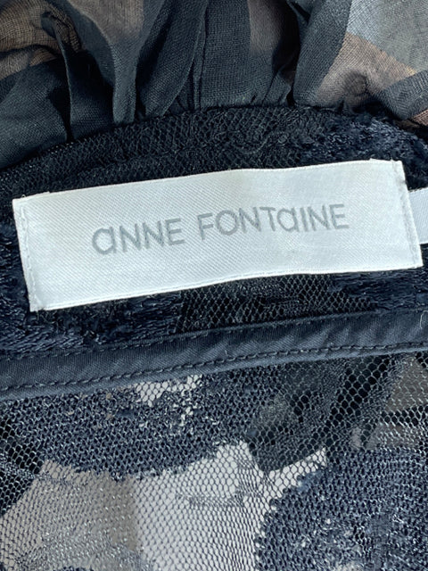 Blusa Anne Fontaine Vuelos Encaje Negro-Talla 38