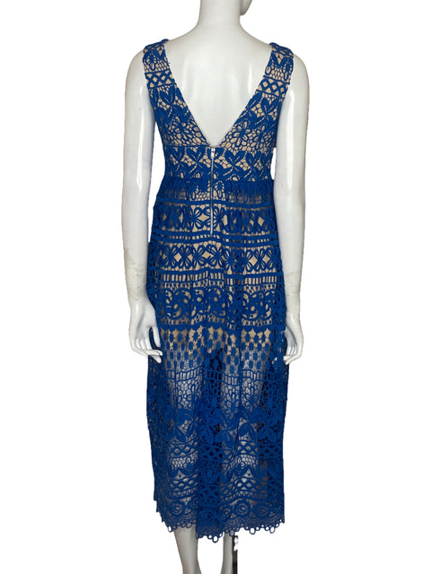 Vestido Just Me Encaje Azul - Talla M