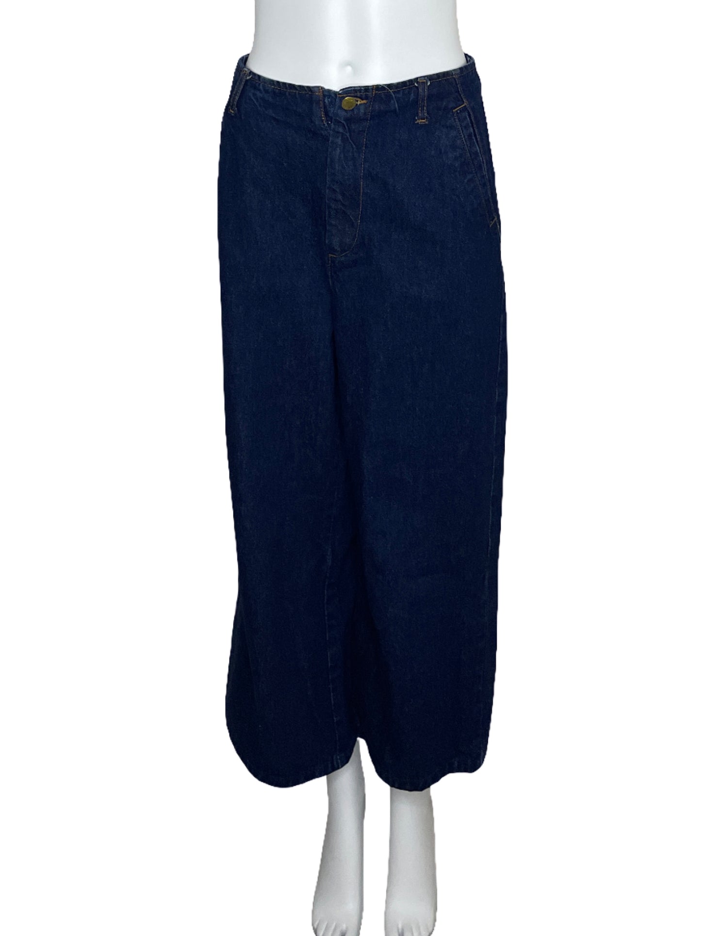 Pantalon Zara Denim Capri Azul-Talla 8