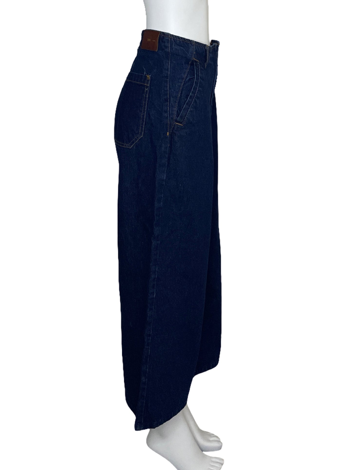 Pantalon Zara Denim Capri Azul-Talla 8